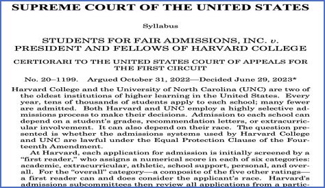 Supreme Court outlaws affirmative action in college admissions